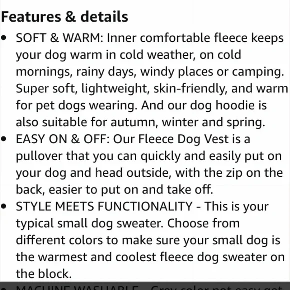 Dociote Fleece Easy on Dog Vest Med. - Picture 13 of 14